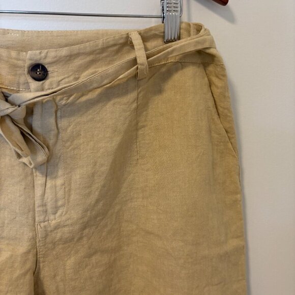 Modai Linen Tan "Hay" Shorts Women's size L Made in Italy with Belt NWT - Picture 4 of 12